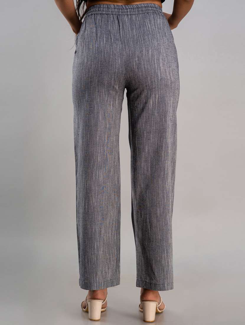 women drawstring waist solid palazzo - 19481989 - Standard Image - 2