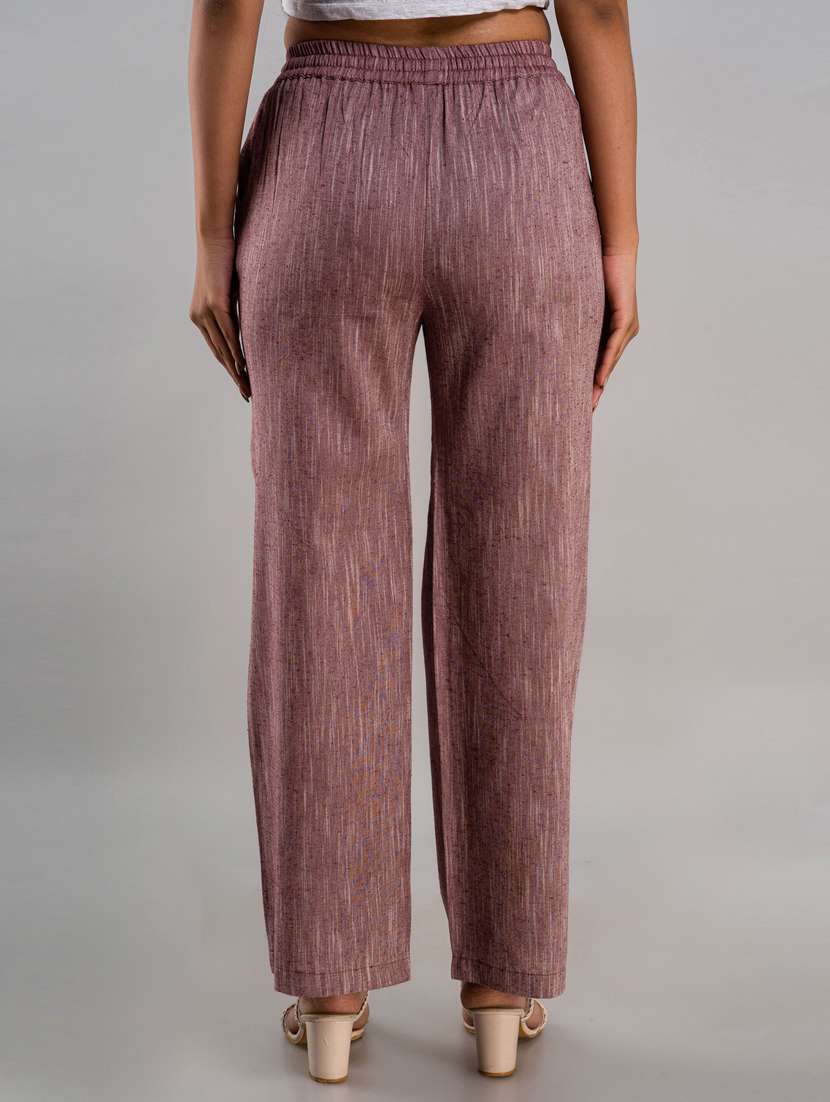 women drawstring waist solid palazzo - 19481990 - Standard Image - 2