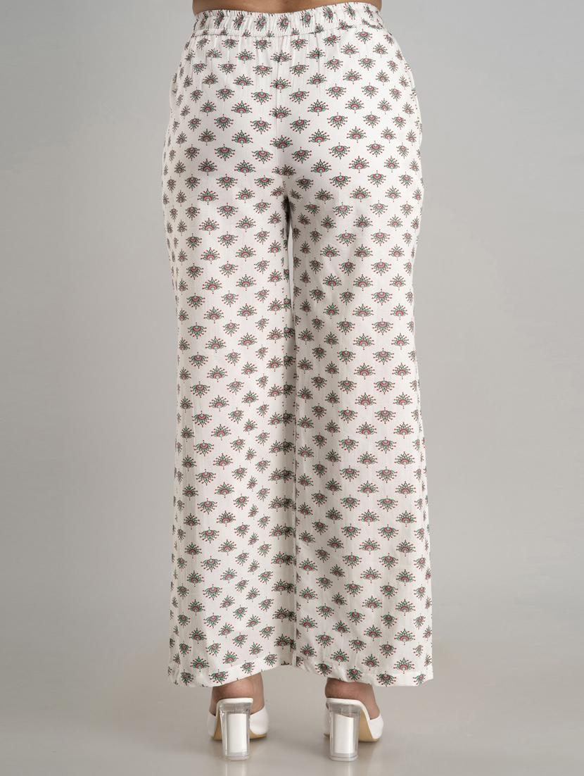 women drawstring waist printed palazzo - 19482006 - Standard Image - 2