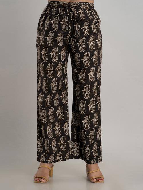 women drawstring waist printed palazzo - 19482019 - Standard Image - 0