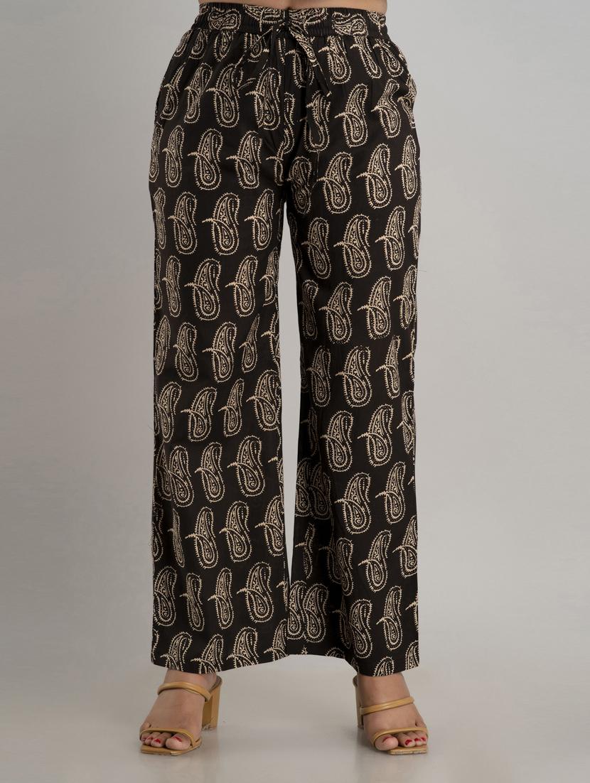 women drawstring waist printed palazzo - 19482019 - Zoom Image - 0