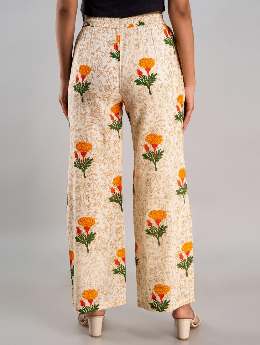 women drawstring waist printed palazzo - 19482082 - Standard Image - 2