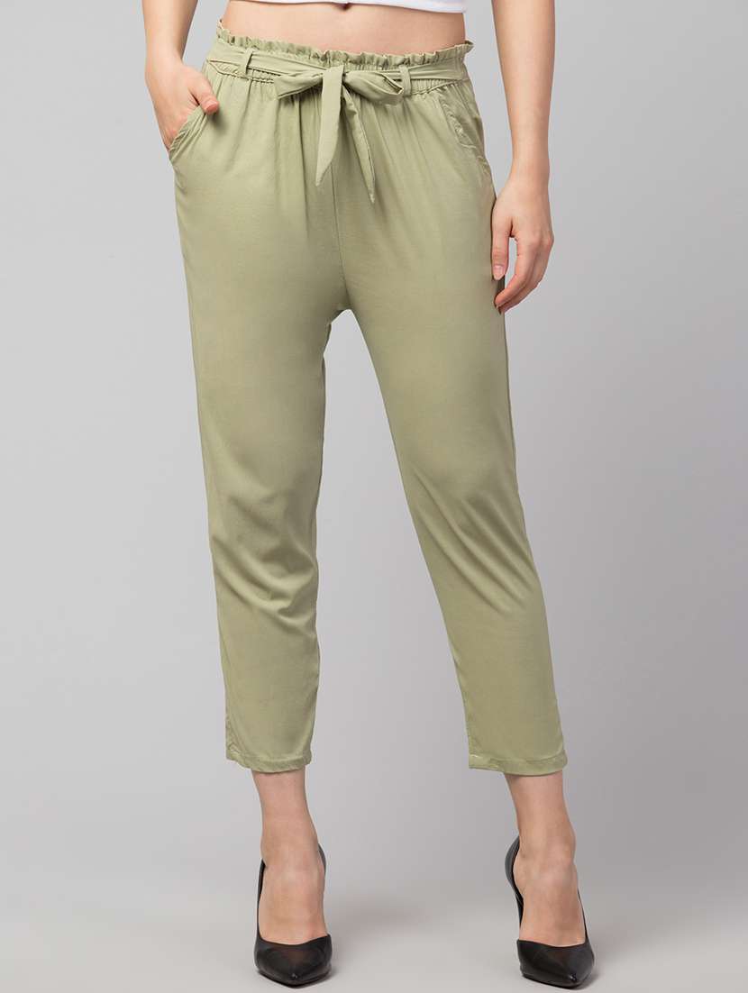 women solid cigarette pant 