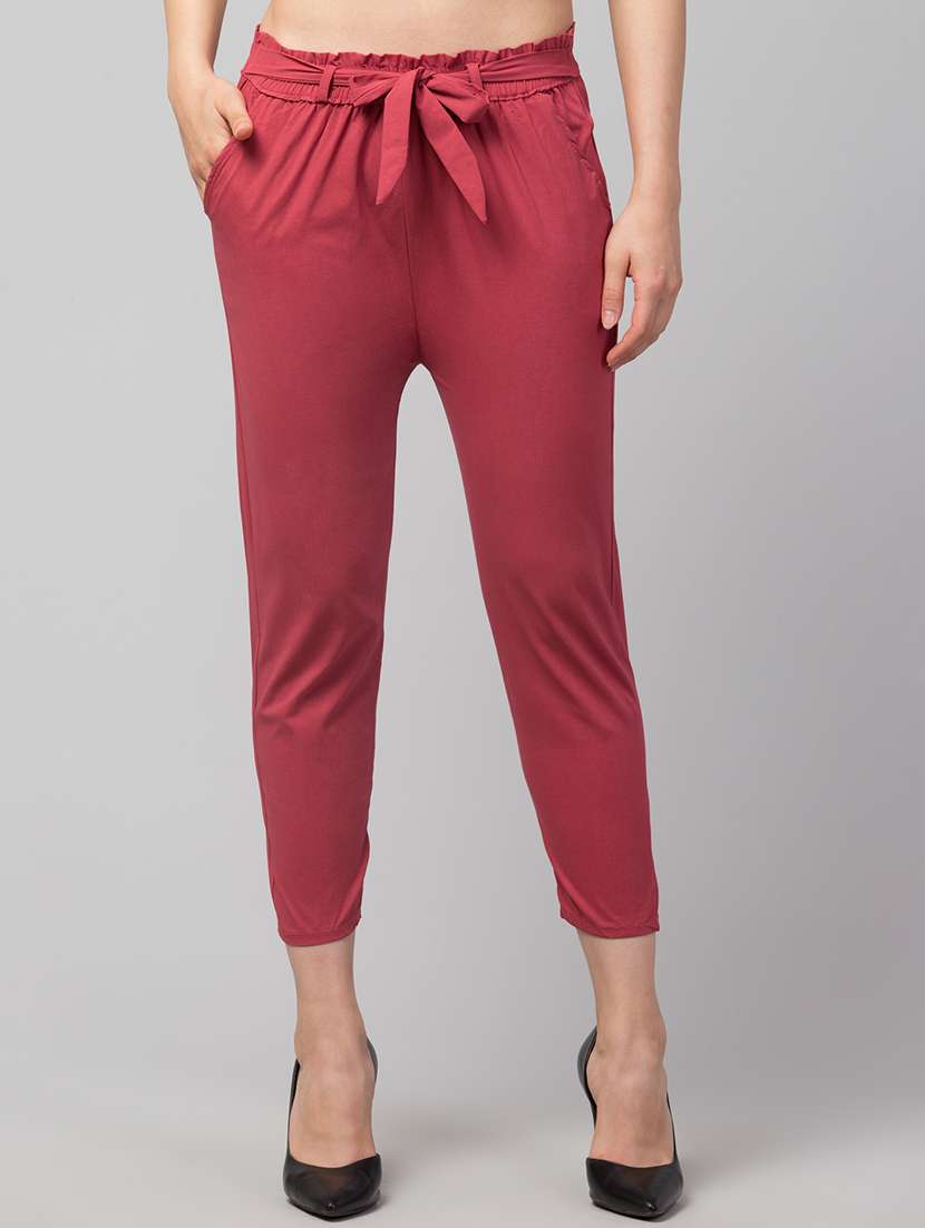 women solid cigarette pant 