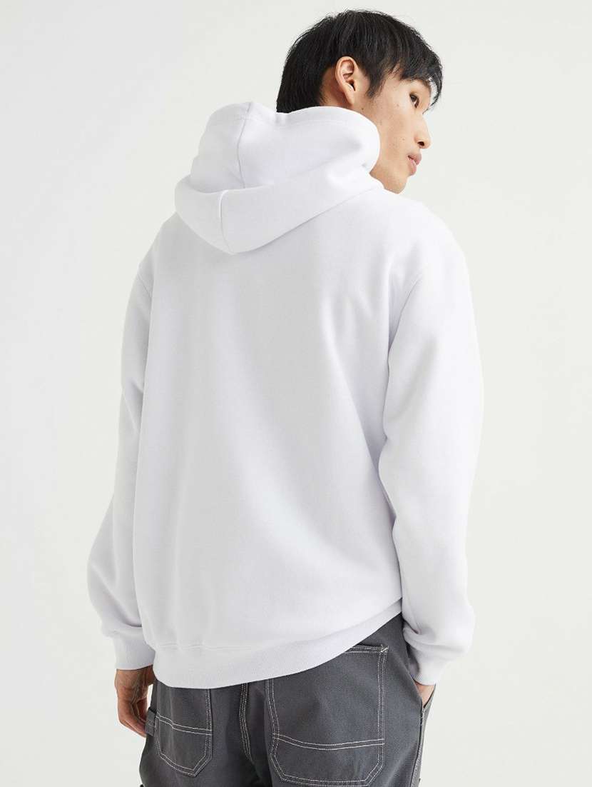 white hooded cotton blend regular sweatshirt - 19482636 - Standard Image - 2