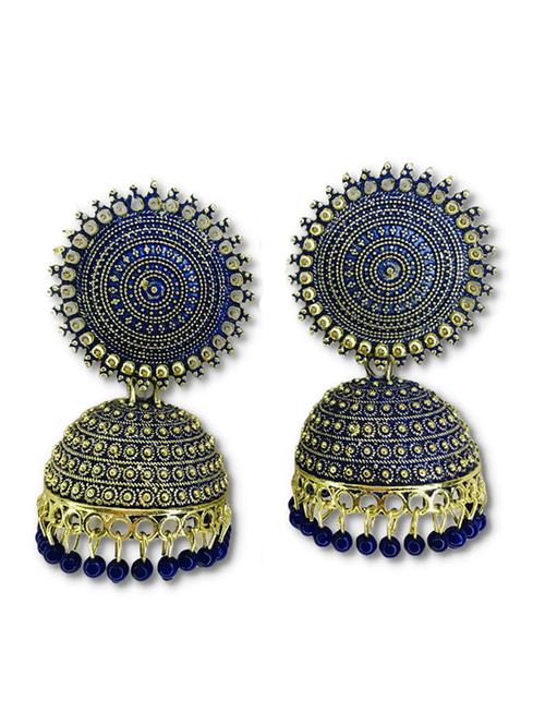blue alloy jhumka earring - 19482646 -  Standard Image - 0