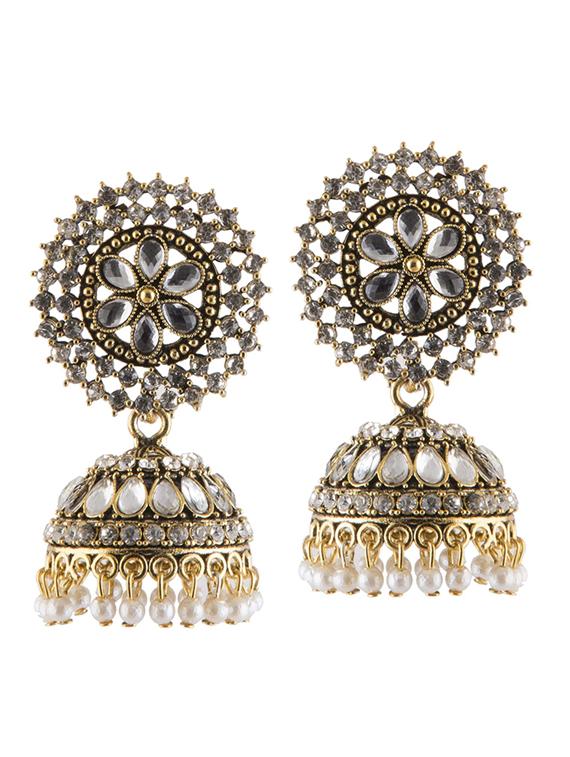 white alloy jhumka earring - 19482649 -  Zoom Image - 0
