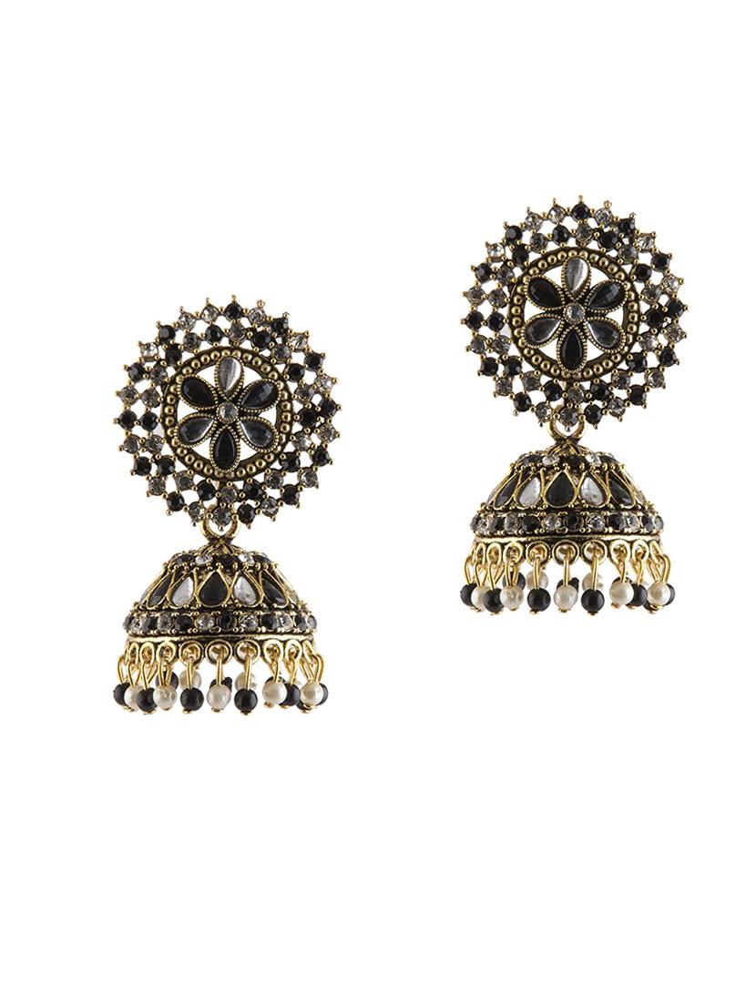 black alloy jhumka earring - 19482650 -  Zoom Image - 0