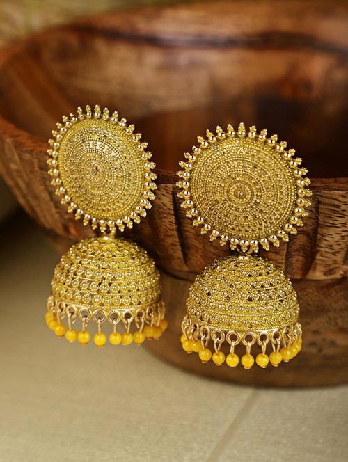 gold plated jhumka earring - 19482654 - Standard Image - 0