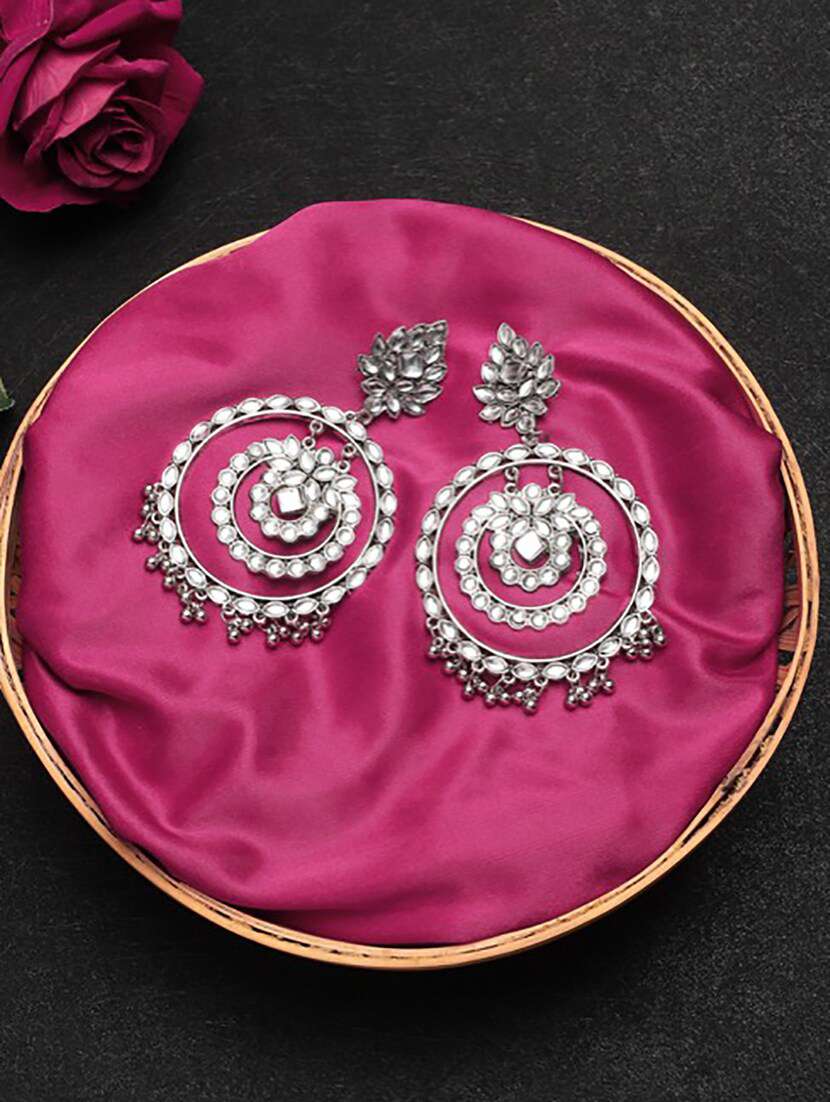 silver alloy drop earring