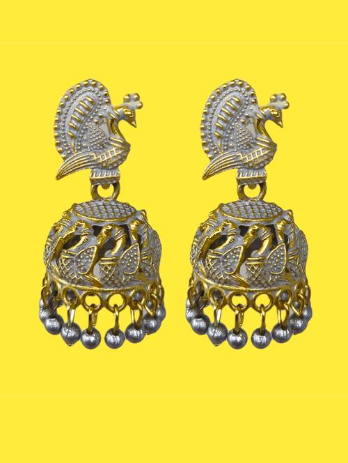 grey alloy jhumka earring - 19482660 - Standard Image - 0