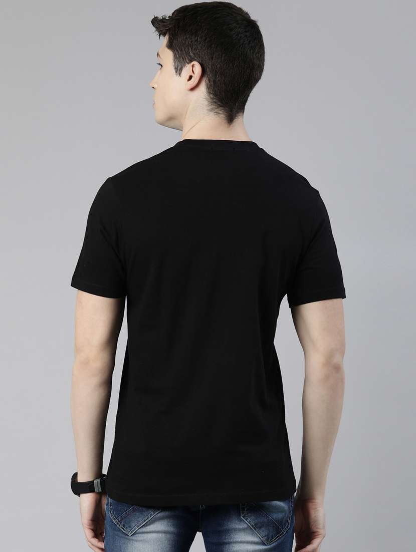 black chest printed t-shirt - 19484107 -  Standard Image - 2