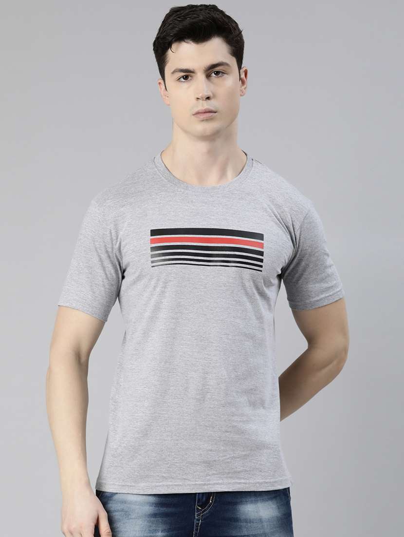 grey chest printed t-shirt