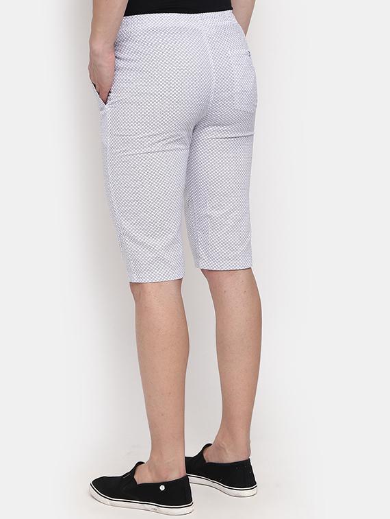 white printed cotton three - fourth - 19484761 - Standard Image - 2