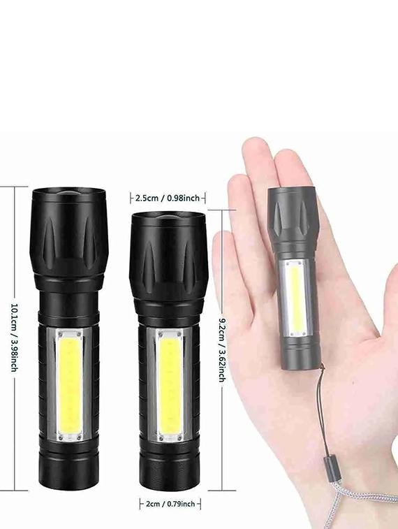 rsct white rechargeable led flashlight with cob light mini waterproof portable led cob flashlights - 19487302 - Standard Image - 2