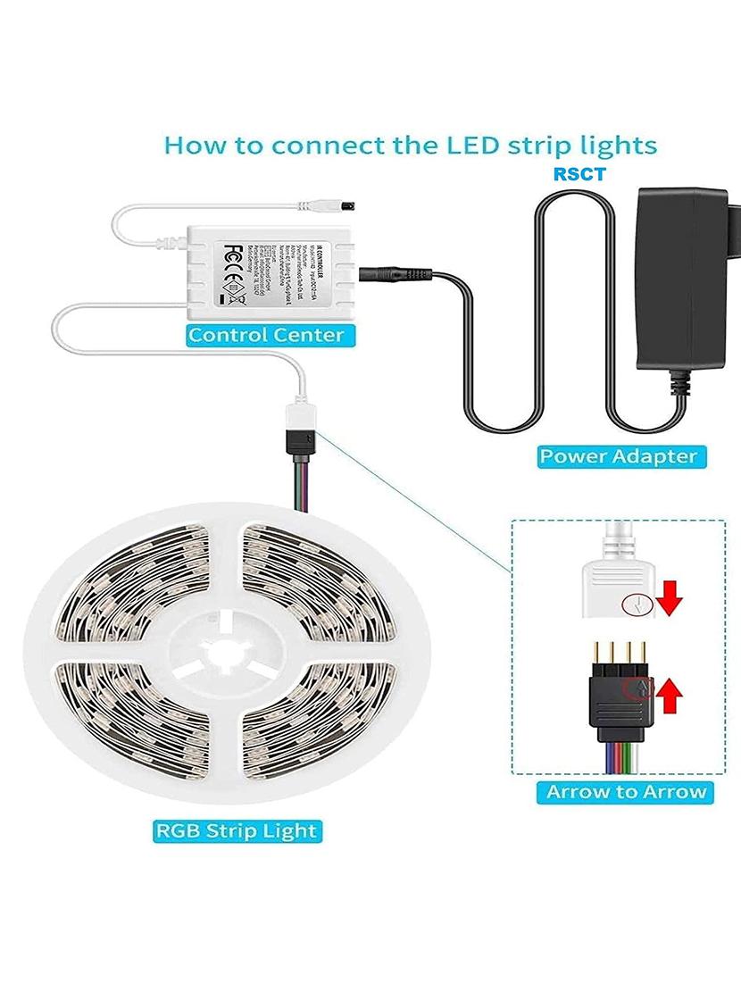 rsct 24 key plastic ir remote controller for rgb light strip dc 12v led strip light connector and remote (white) - 19487522 - Standard Image - 2