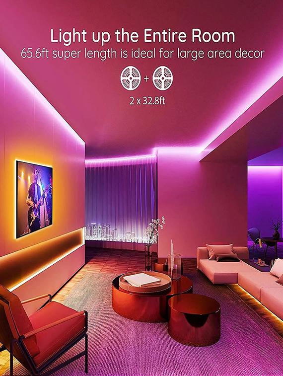 rsct smart wi-fi rgb 300 led rope strip light compatible with alexa google assistant, app control (5 m) - 19487536 - Standard Image - 2