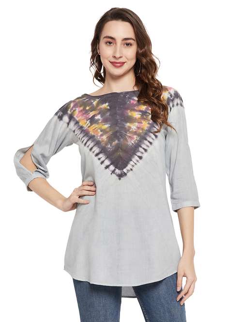 women tie dyed tunic - 19487552 -  Standard Image - 0