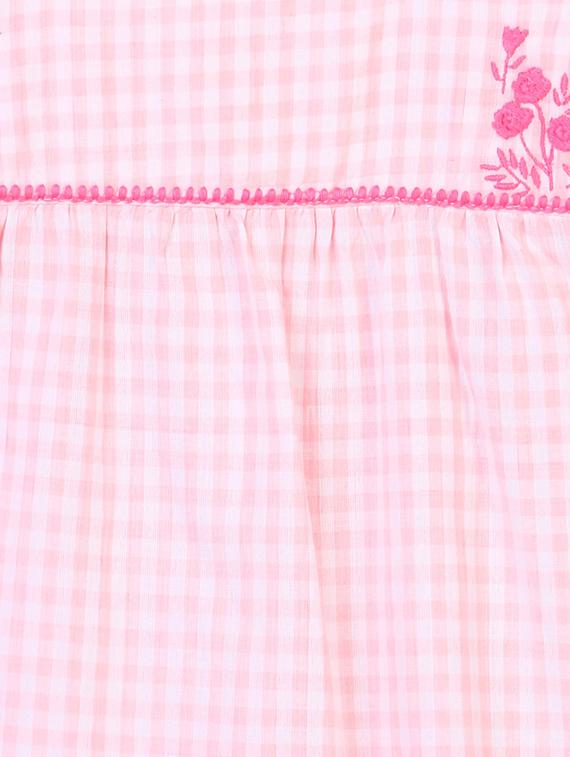 pink checked cotton regular top - 19488952 - Standard Image - 2