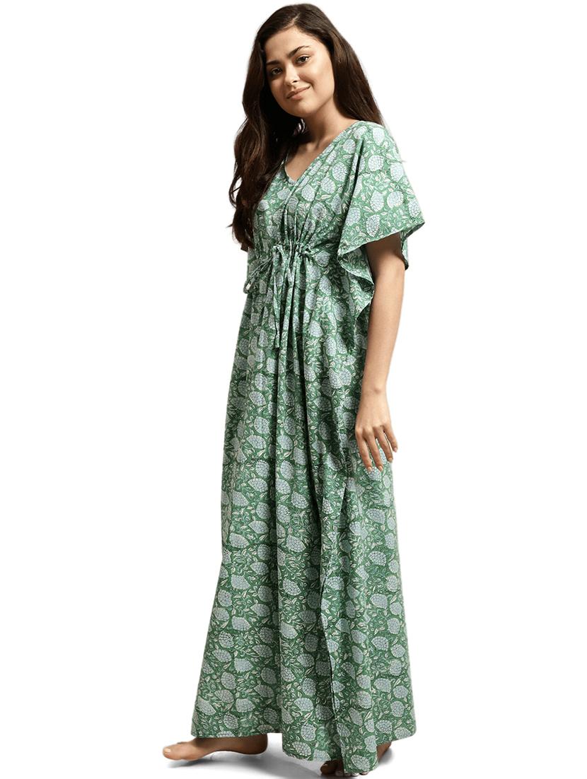 v-neck printed kaftan - 19489338 - Standard Image - 2