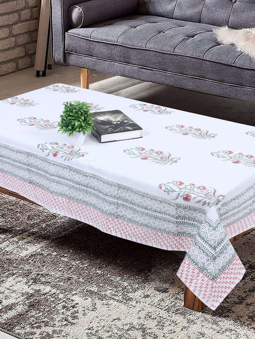 texstylers cotton 4 seater 40 x 60 inch rectangular jaipuri center table cloth