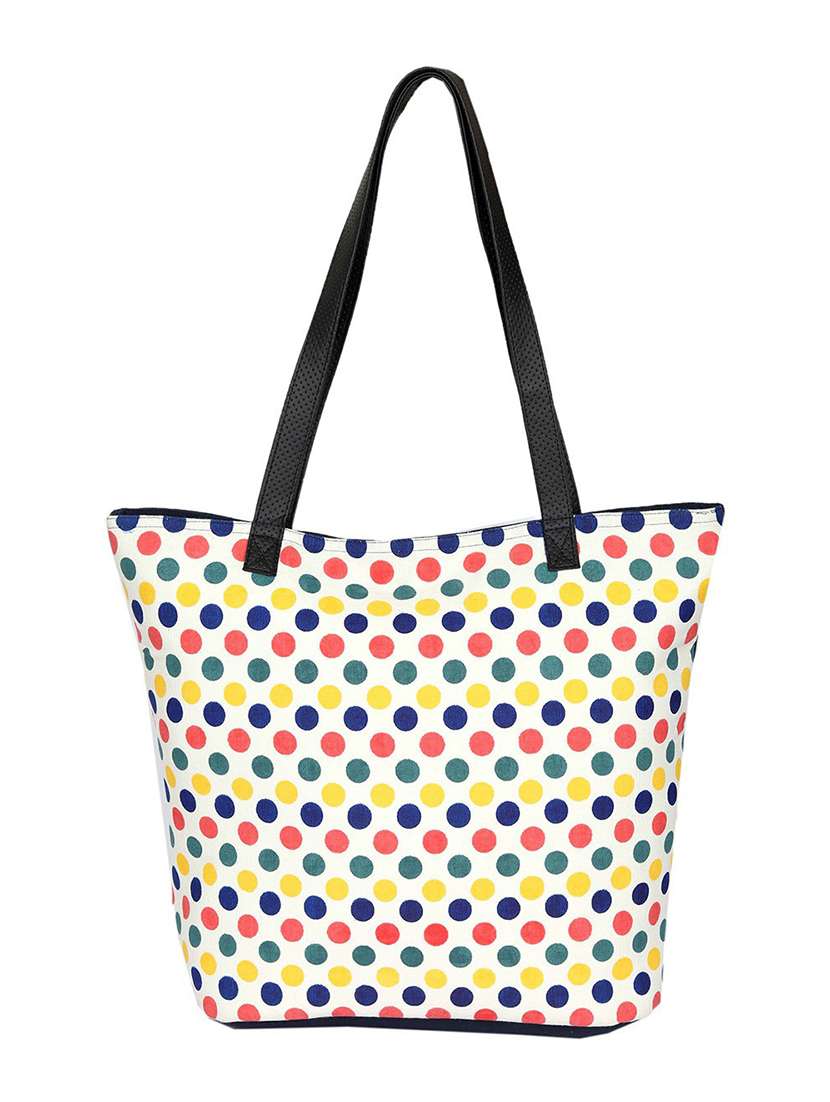 polka dots canvas regular tote