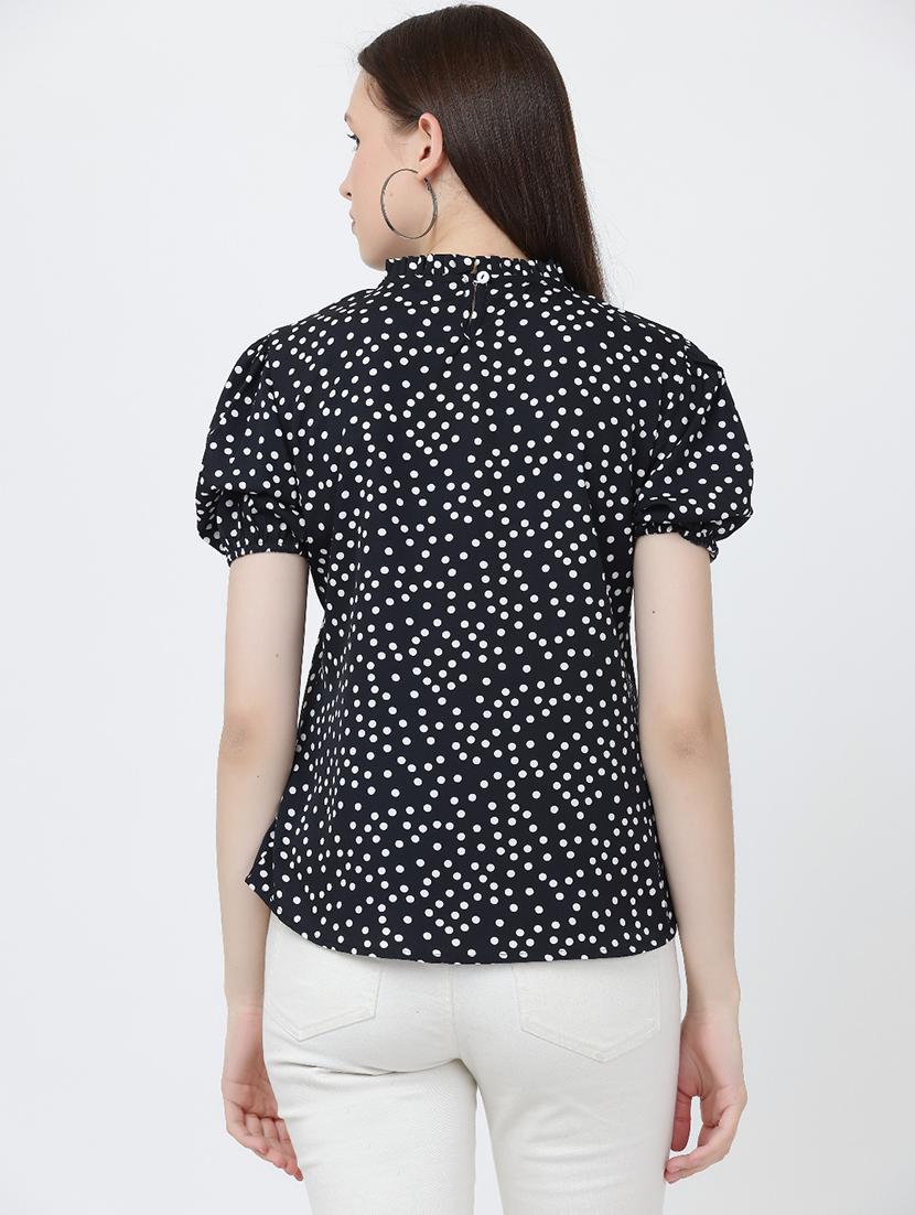 black crepe a-line top - 19490080 - Standard Image - 2