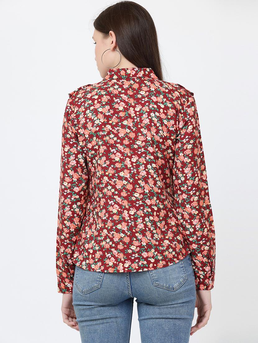floral rayon a line top - 19490086 - Standard Image - 2