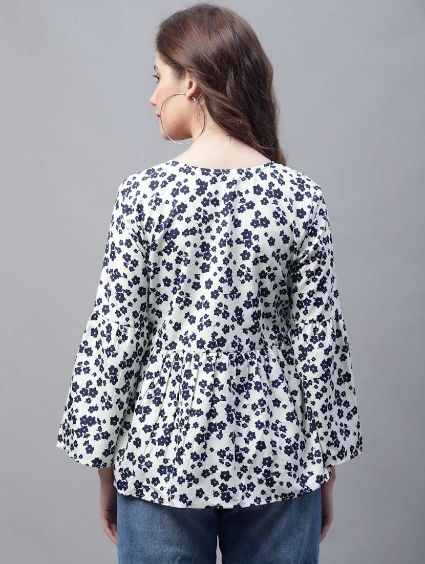 white crepe a line top - 19490100 - Standard Image - 2