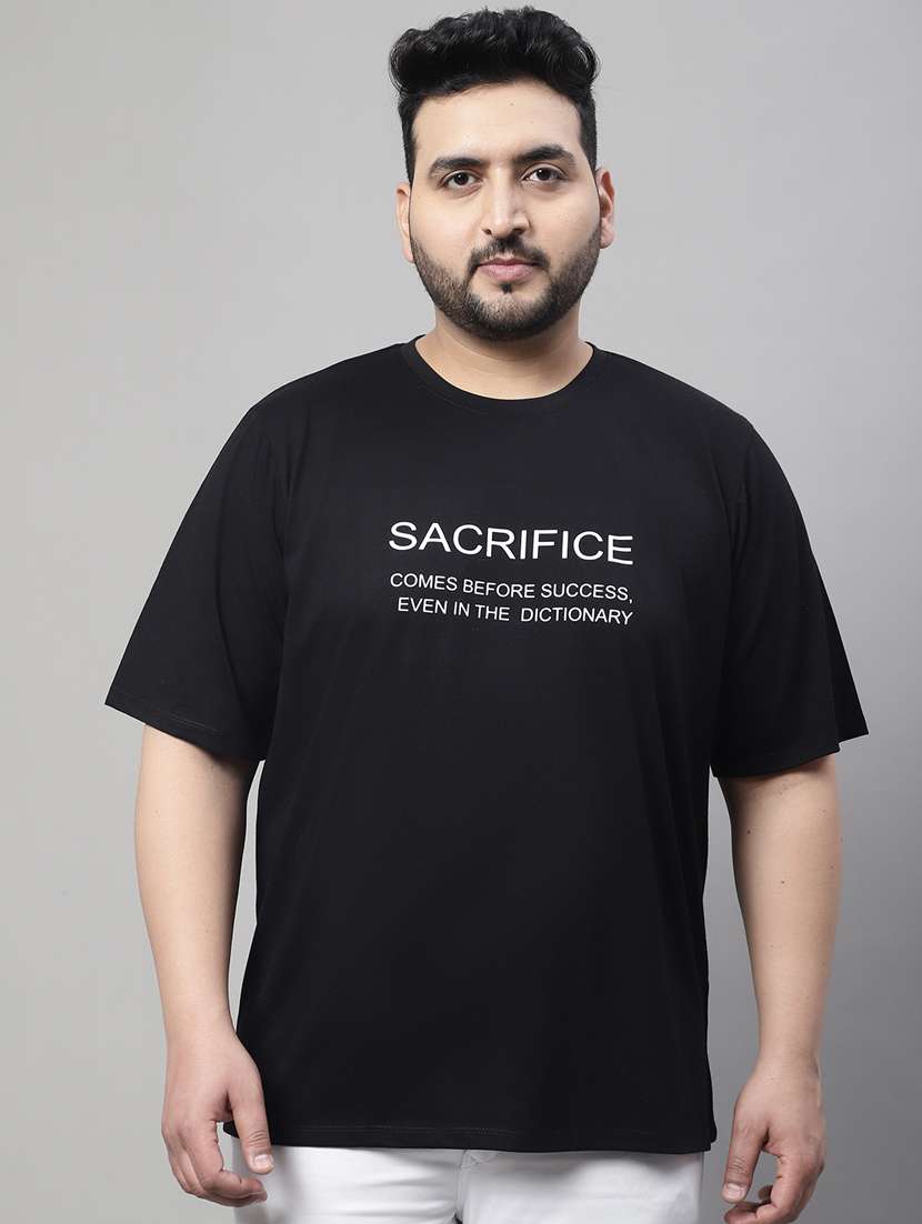 round neck chest printed regular t-shirt