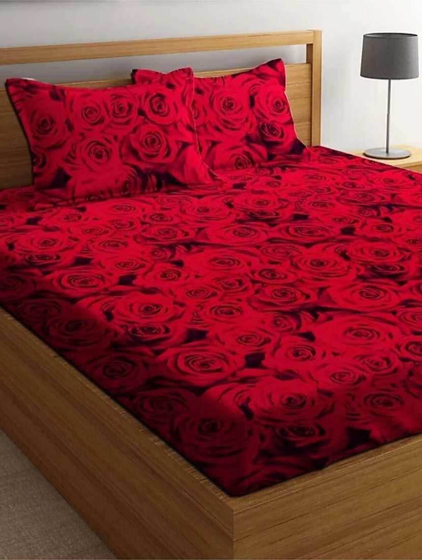 printed bed sheet with pillow cover - 19491272 - Zoom Image - 0