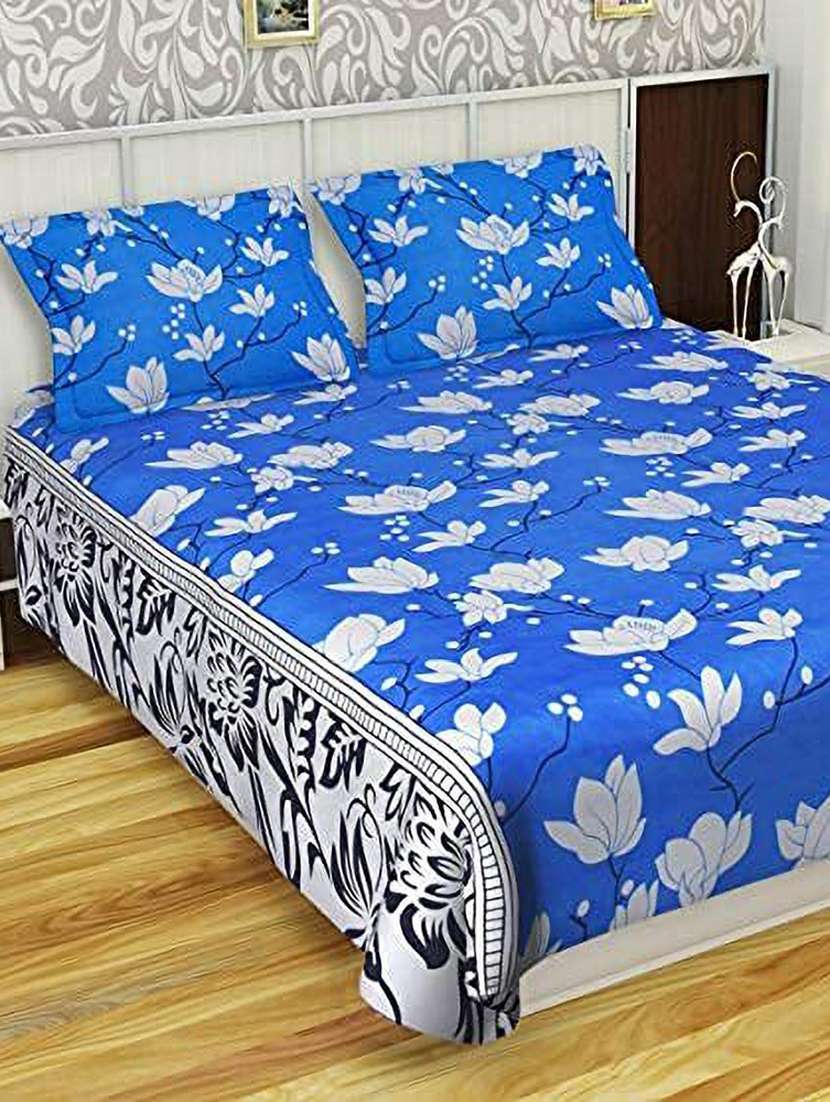 printed bed sheet with pillow cover