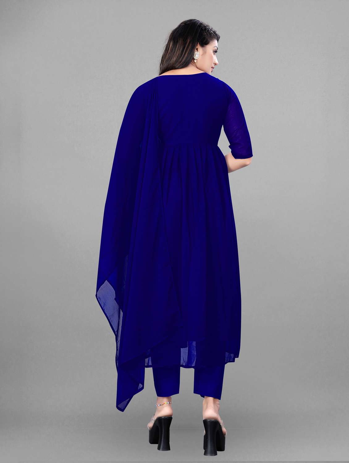 navy embroidered suit set - 19492218 -  Standard Image - 2