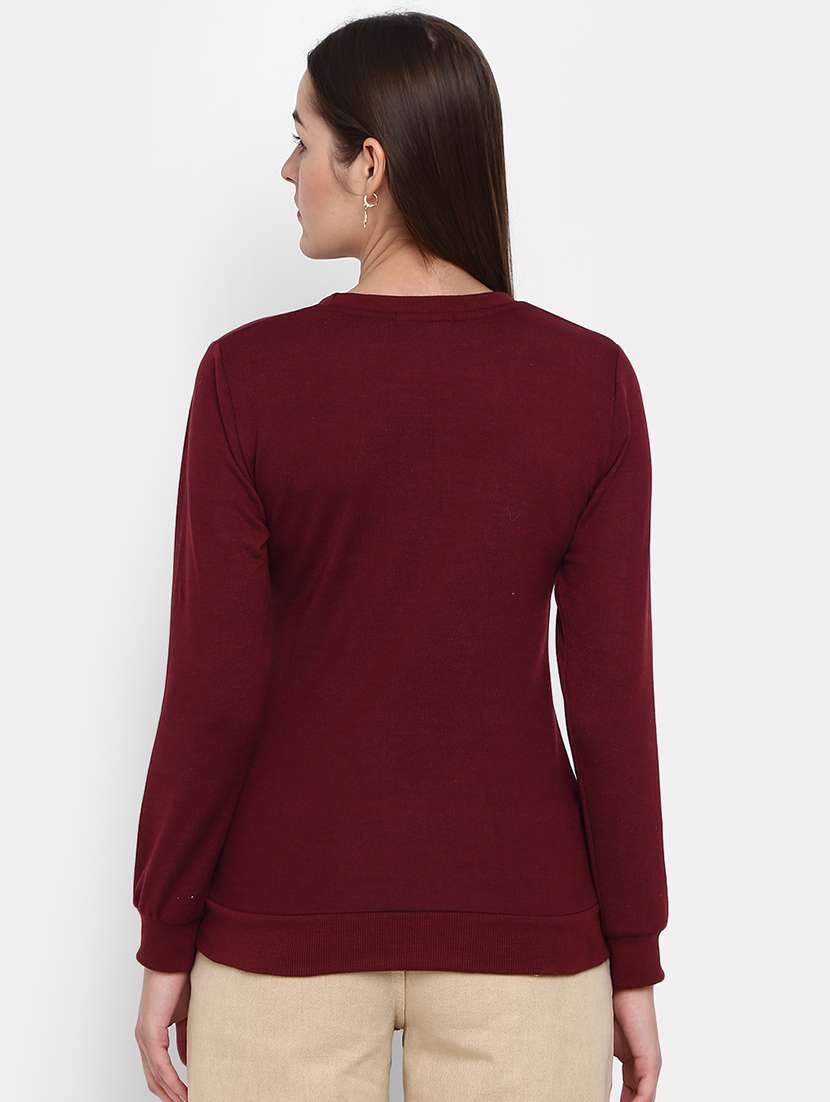 maroon cotton regular pullover - 19492229 -  Standard Image - 2