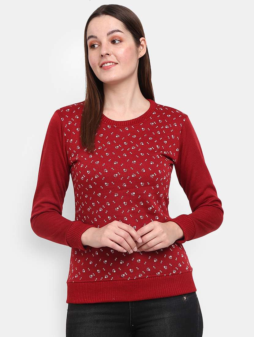 red cotton pullover