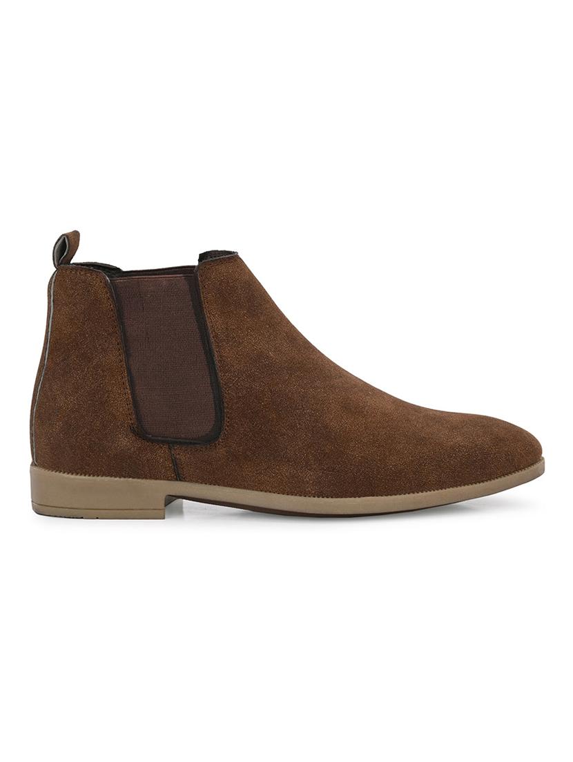 brown suede slip on boots - 19492418 - Standard Image - 2