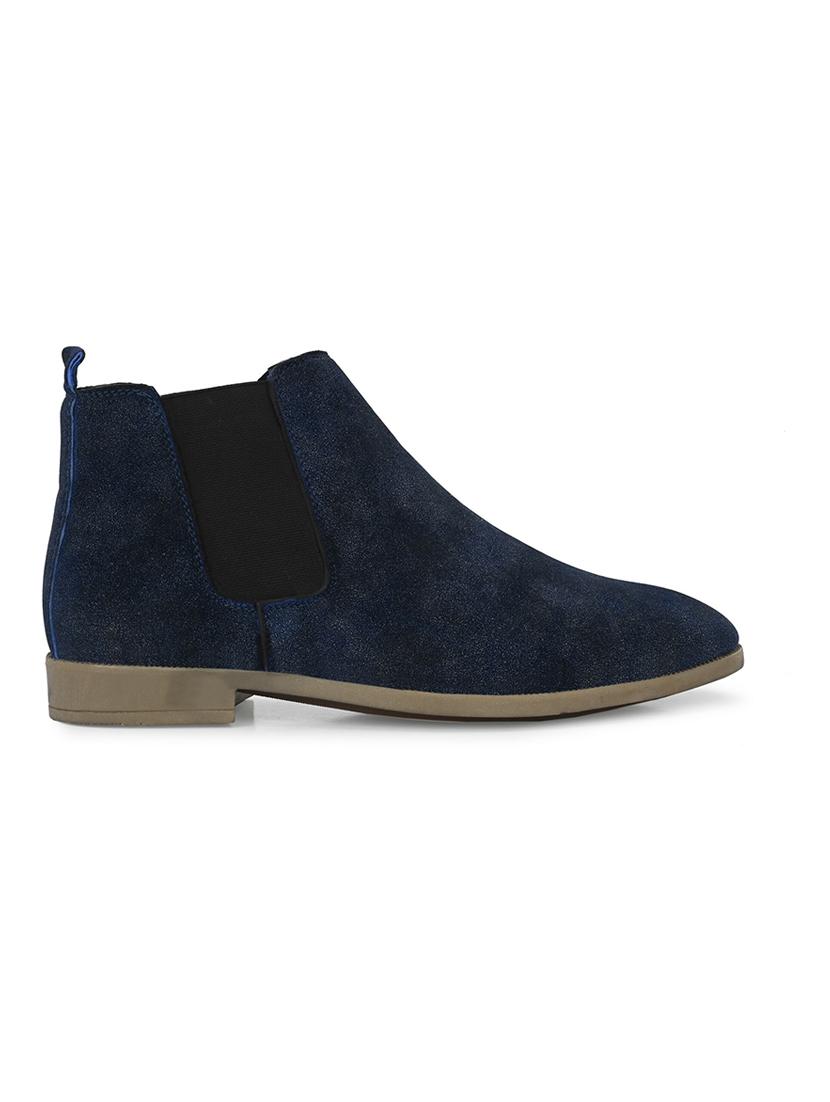 blue suede slip on boots - 19492420 - Standard Image - 2