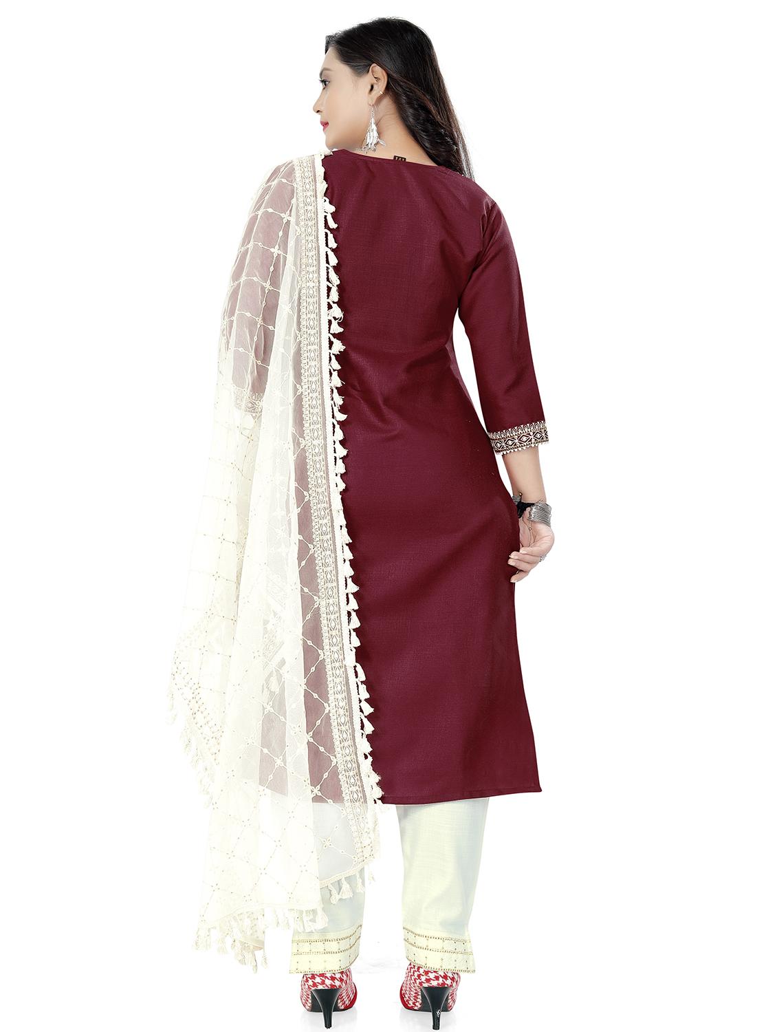 red embroidered suit set - 19492628 - Standard Image - 2