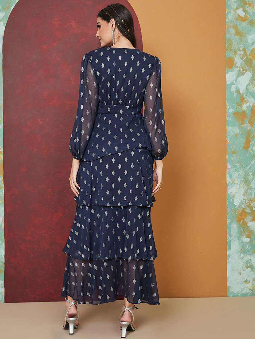 aztec print tiered maxi dress - 19492710 - Standard Image - 2