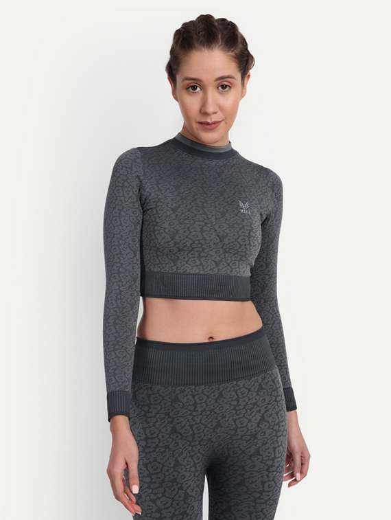 women's front print mock neck t-shirt