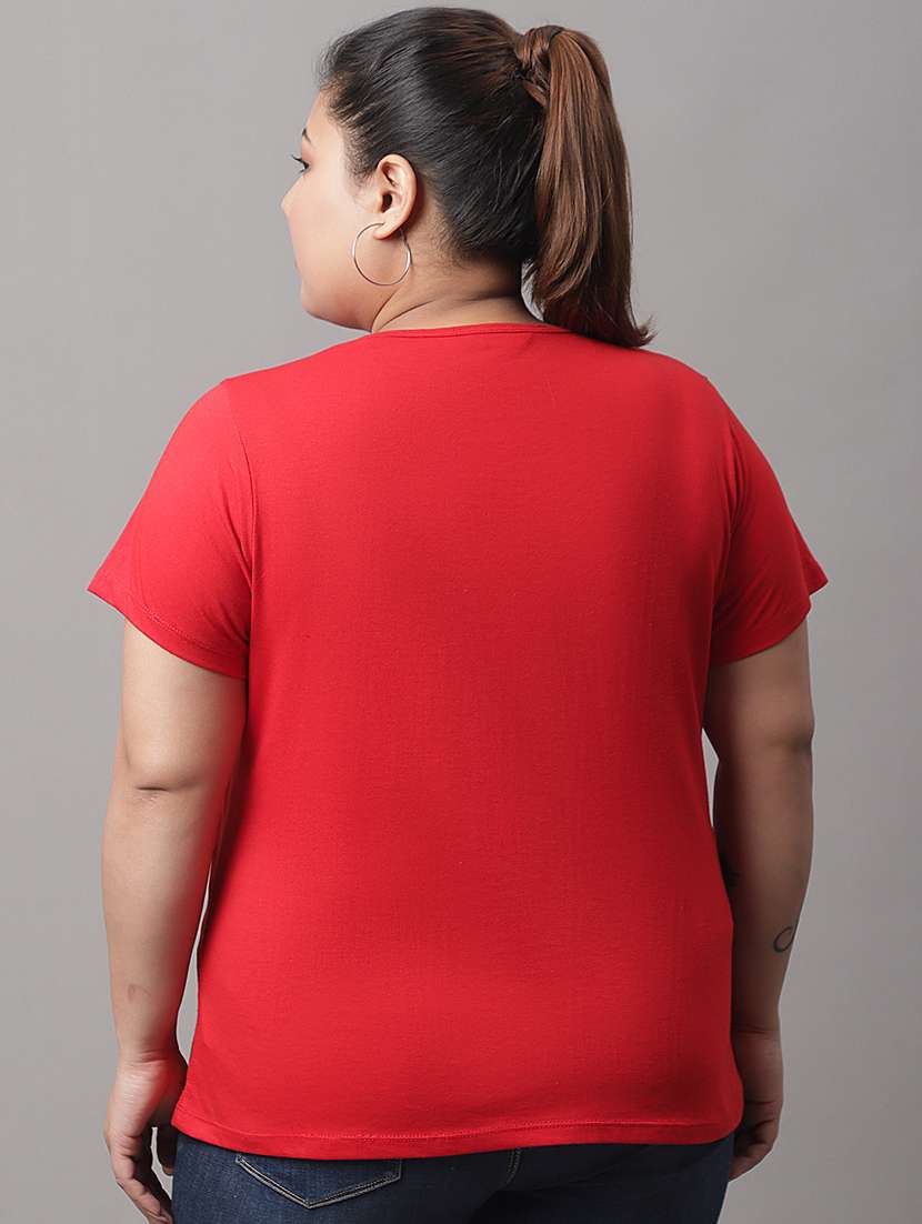 women's chest print v neck t-shirt - 19492981 -  Standard Image - 2
