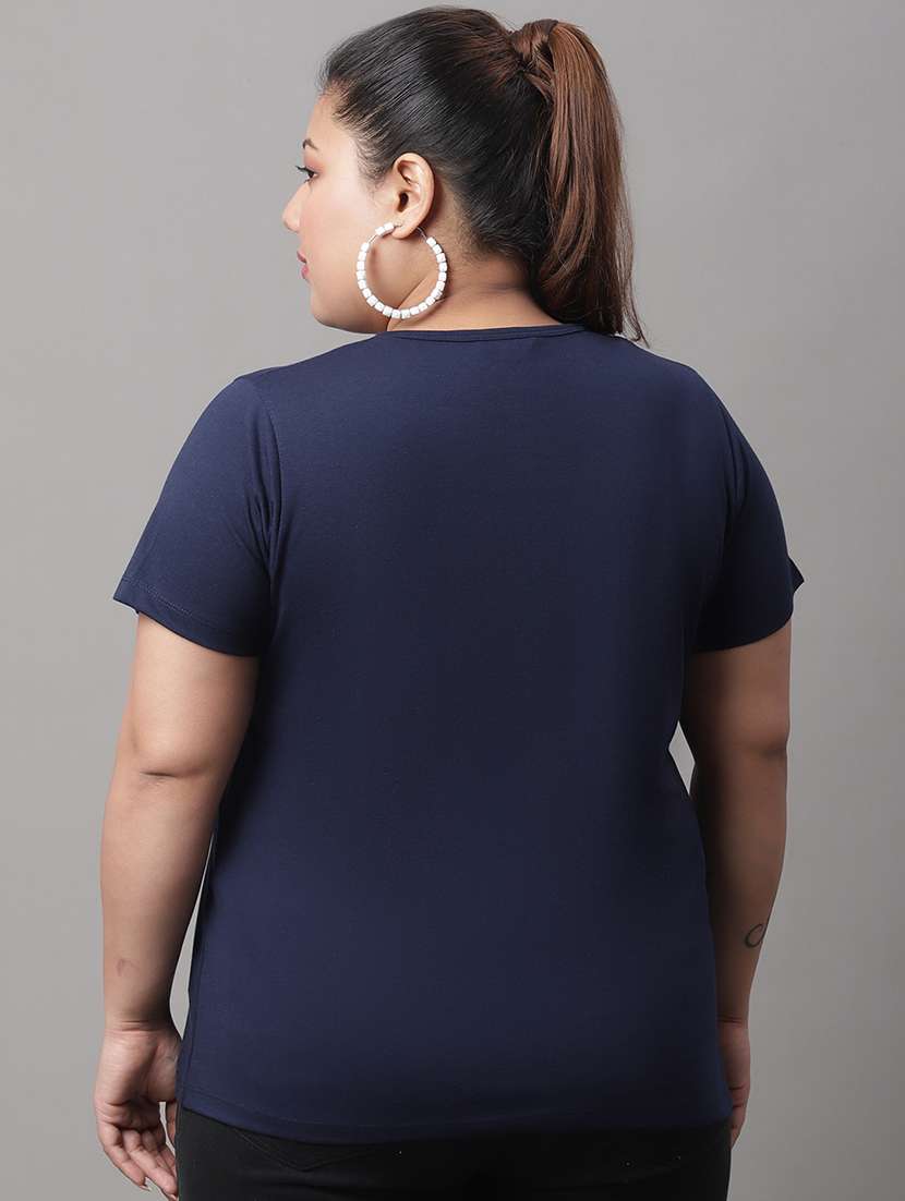 women's chest print v neck t-shirt - 19492984 -  Standard Image - 2