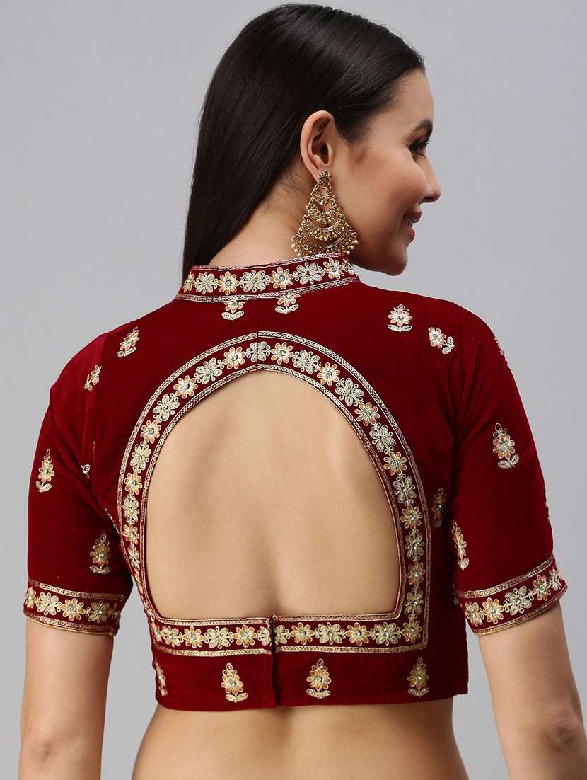 red self design blouse - 19493314 - Standard Image - 2