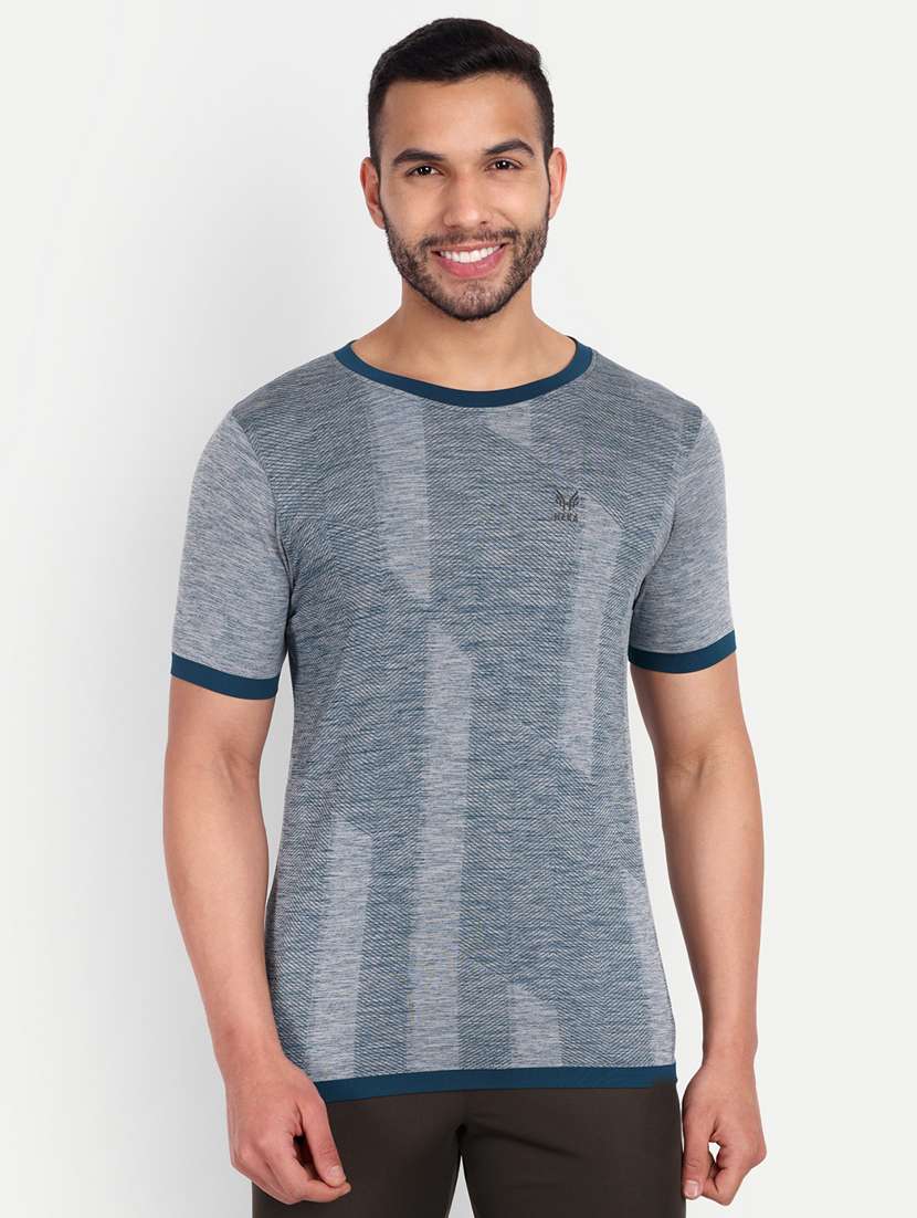 men self design nylon regular t-shirts