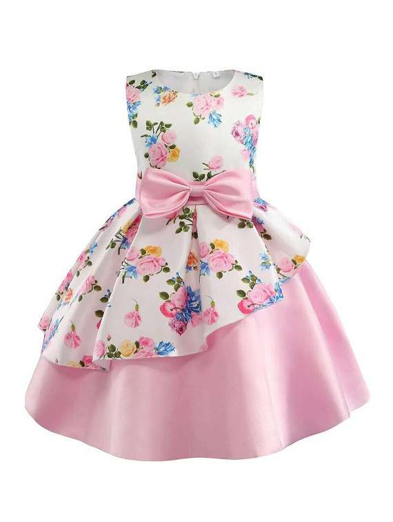 girls round neck sleeveless frock