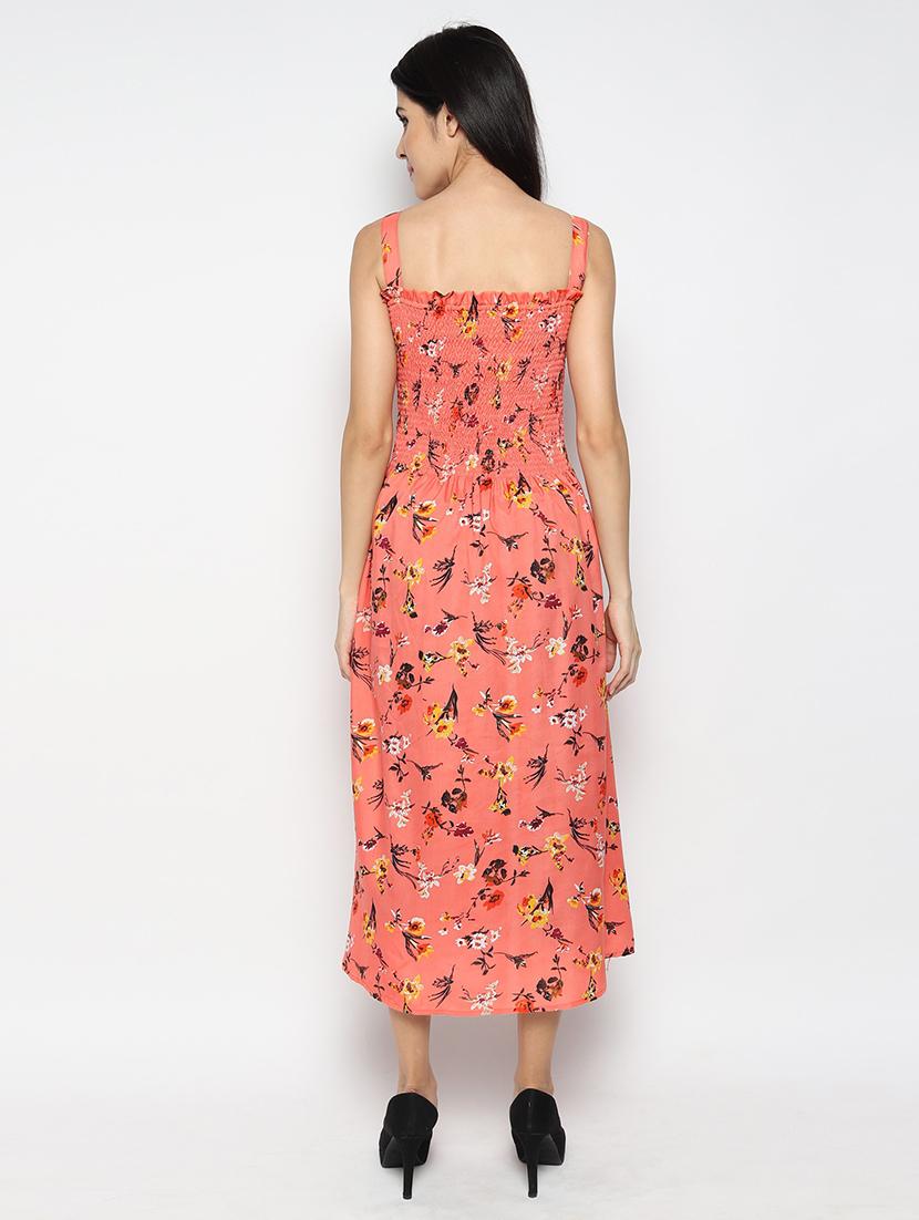 orange crepe a-line dress - 19494075 - Standard Image - 2