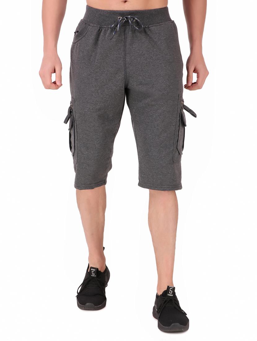 men solid cotton cargo three-fourth - 19494383 - Zoom Image - 0