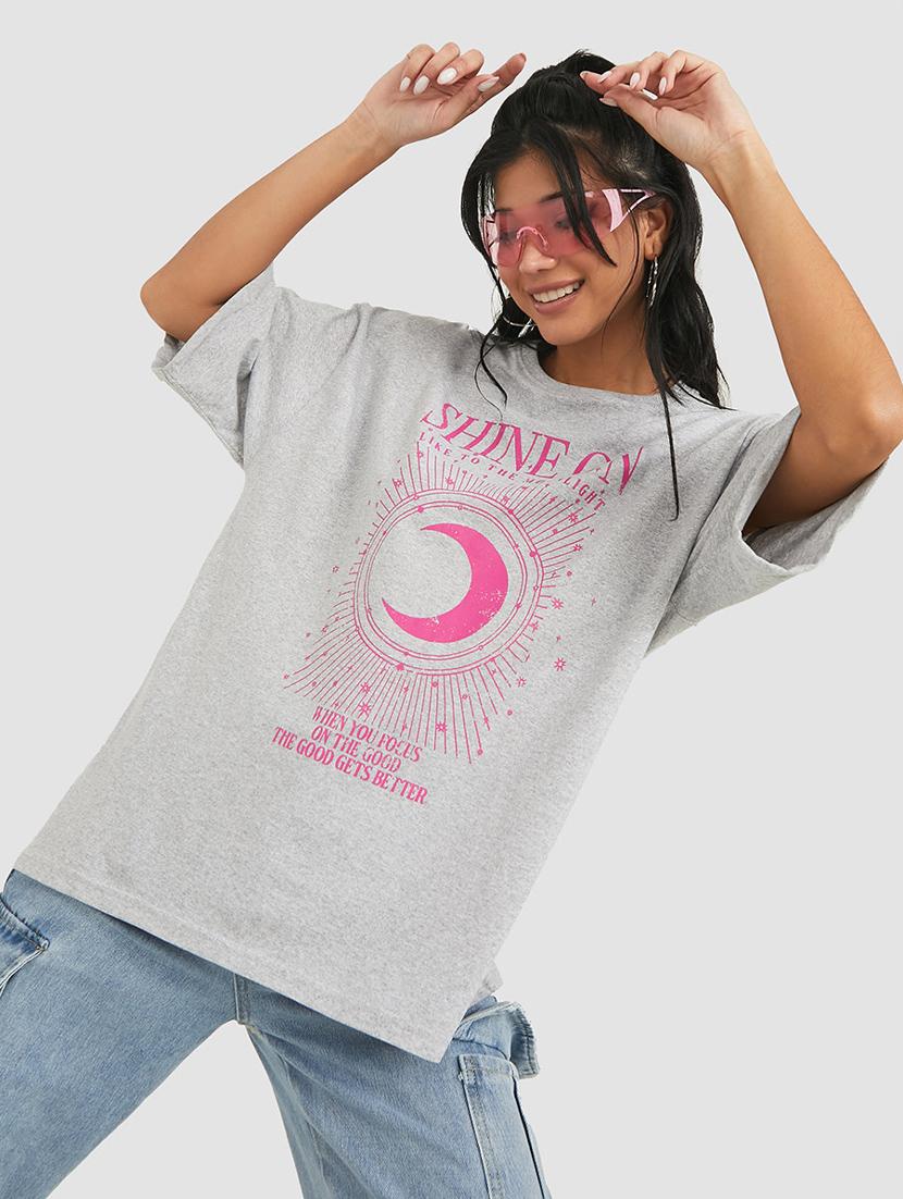 women's front print round neck t-shirt - 19494699 -  Zoom Image - 0