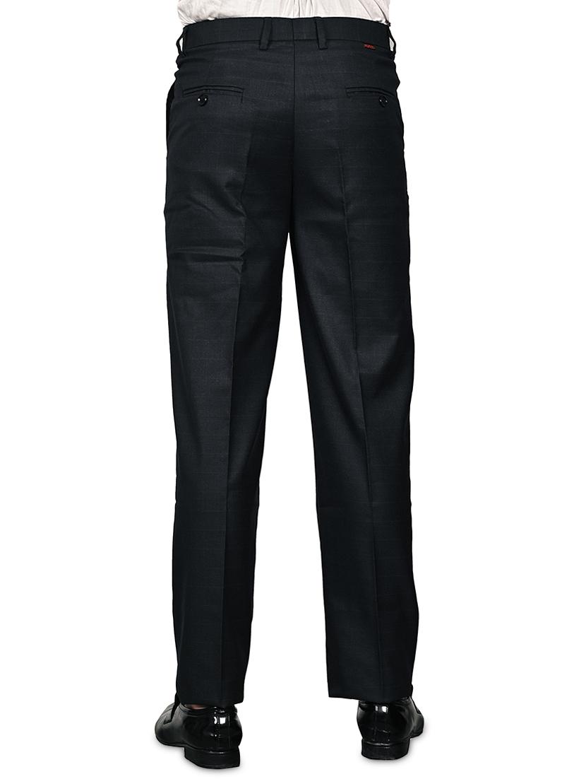 black cotton blend flat front formal trouser - 19494943 - Standard Image - 2