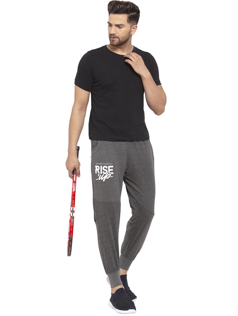 grey mid rise cotton jogger - 19495010 - Standard Image - 2